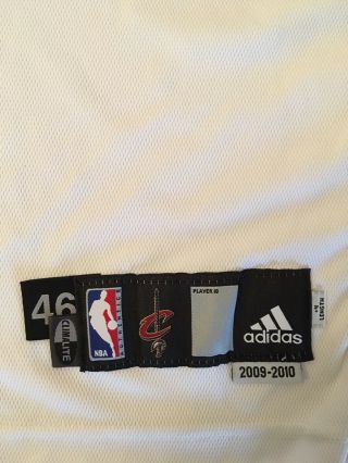 Cleveland Cavaliers NBA Authentic Adidas 2009 - 10 Game Issued Jersey Size 46,  4 2