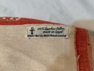 Vintage Hand - woven Fabric 100 Egyptian Cotton 78x110 ANKH Handweaving 3