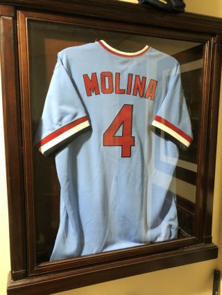 Yadier Molina Autographed Game St.  Louis Cardinals Jersey Beckett 2