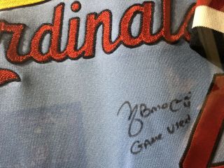 Yadier Molina Autographed Game St.  Louis Cardinals Jersey Beckett 3