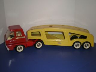 Vintage Structo Yellow And Red Car Hauler From The 60s