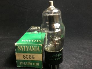 Nos Nib Sylvania 6c8g Radio Amplifier Vacuum Tube Vintage C.  6721