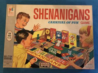 Vintage 1966 Milton Bradley Shenanigans Carnival Of Fun Game -