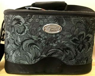 Vtg American Tourister Luggage Floral Tapestry Makeup Train Case Carry On Bag