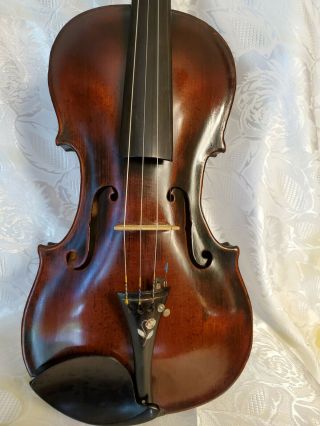 Old Antique Violin 4/4 Size Possible Tyroli Or Austria,  Tourte Bow,  Case,  Perfect