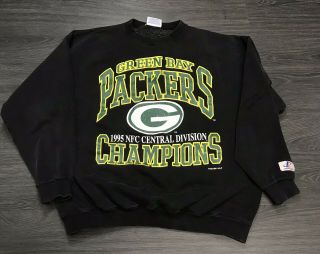 Vintage 1995 Green Bay Packers Nfc Champions Sweatshirt Men 