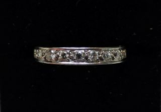 Antique Art Deco Platinum & Diamond Wedding Ring Eternity Ring 1920 Diamond Ring