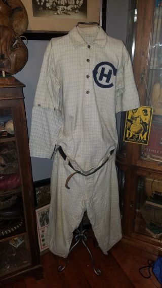 1900 - 1910 Antique Wool Wright And Ditson Baseball Uniform With Detachable.