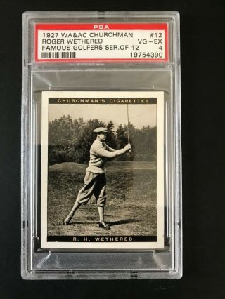1927 Churchman Famous Golfers Ser.  Of 12 - Large: Roger Wethered 12 Psa Grade 4