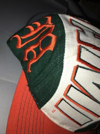 Vtg Miami Hurricanes Canes Top Of The World Old English Split Big Logo Hat 90s 2