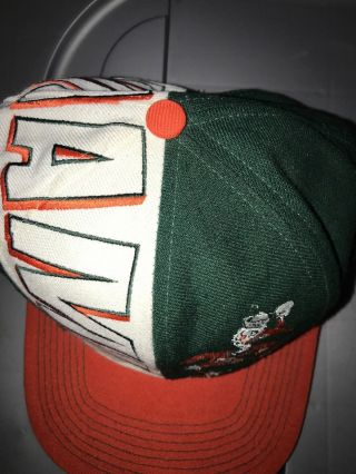 Vtg Miami Hurricanes Canes Top Of The World Old English Split Big Logo Hat 90s 3