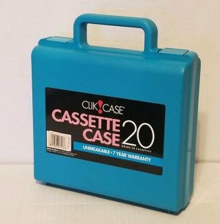 Vintage Clik Case Plastic Cassette Tapes Storage Holder Holds 20