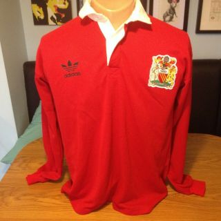 Vintage Adidas Manchester Rfc Rugby Union Players Shirt No3 Adult L Man United