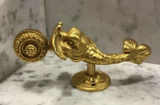 Sherle Wagner 24 Carat Gold Plated Dolphin Head Towel Bar Part