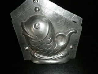 Professional,  Vintage Metal Chocolate Mold,  Caricature Of A Fish