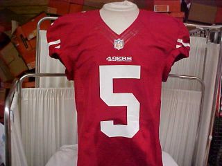 2012 Nfl San Francisco 49ers Game Worn/team Issued Red Jersey Player 5 Size 42