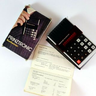 Vintage Prinztronic Numberman Calculator With Case Instructions Box