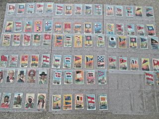 82 Vintage Recruit Little Cigar Cigarette Cards - Mostly Flags Of All Nations