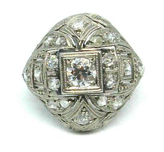 Antique Art Deco Platinum With Diamond Ring