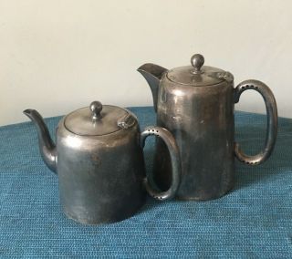 Vintage Silver Plated Epns Tea & Coffee Pot Hotel Ware 1 Pint & 1 1/2 Pint