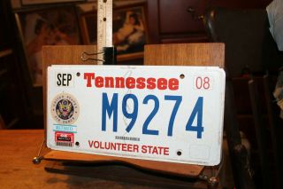 2008 Tennessee License Plate United States Air Force Retired M9274