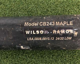 Wilson Ramos Game Personalized Baseball Bat - Cracked