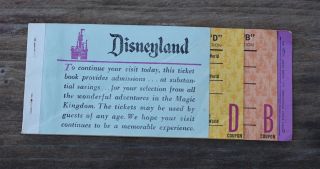 Rare Vintage 1966 Disneyland Disney Theme Park Coupon Book Booklet D B Adult 66 