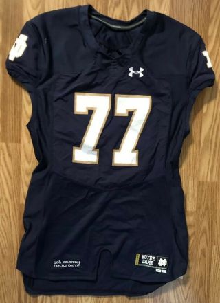 Notre Dame Football 2015 Under Armour Team Issued Home Jersey 77