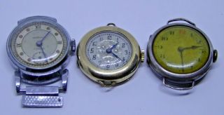 3 Vintage Mechanical Wristwatches A5m Silver Tench Watch - Gold Plated Wristlet