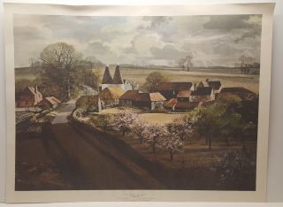Rowland Hilder Vintage Lithograph Art Print The Garden Of England