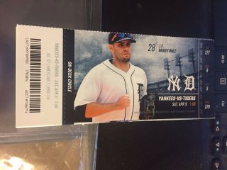 2016 Detroit Tigers Vs York Yankees Ticket Stub 4/9 Alex Rodriguez Hr 688