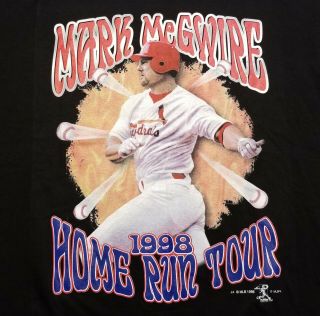 Nos Vintage 1998 Mark Mcgwire 70 Home Run Tour Mlb Cardinals Mens Xl Shirt