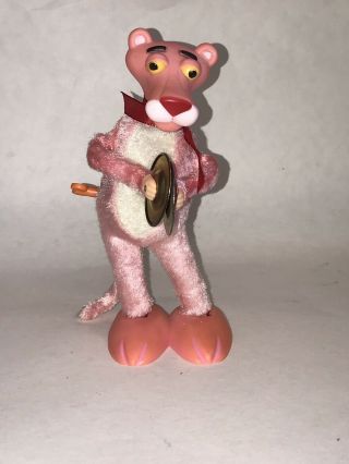 Vintage Illco Pink Panther Plays Cymbals Sways Wind Up Figure Toy 1970s