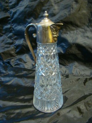 Vintage Silver Plated Claret Water Jug Decanter Falstaff Bacchus spout England 2