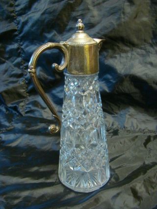 Vintage Silver Plated Claret Water Jug Decanter Falstaff Bacchus spout England 3
