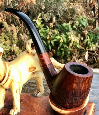 EPIC BJARNE BENT BRANDY PIPE RING - GRAINED PARTIAL RUSTIC TOO TO PASS - UP 2