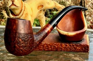 EPIC BJARNE BENT BRANDY PIPE RING - GRAINED PARTIAL RUSTIC TOO TO PASS - UP 3