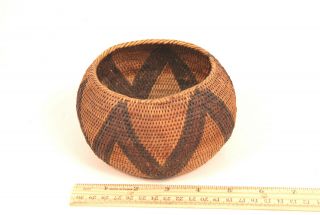 Antique Central California Mono Paiute Indian Basket 5 1/2 " X 3 1/4 " C.  1910