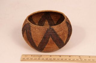 Antique Central California Mono Paiute Indian Basket 5 1/2 