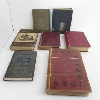 Large Flat Rate Box Of 8x Vintage Usa & European History Books