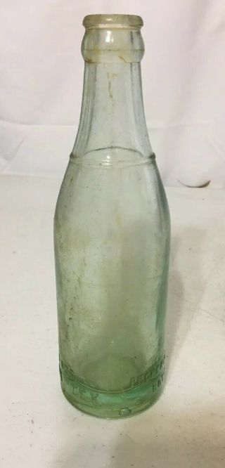 Vintage Blue Green Straight Side Coca Cola Bottle Coke Houston Texas 2