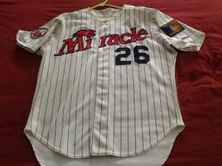 1994 Game Worn,  Game Fort Myers Miracle Home Pinstripe Jersey,  26.