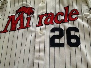 1994 Game worn,  game Fort Myers Miracle home pinstripe jersey,  26. 2