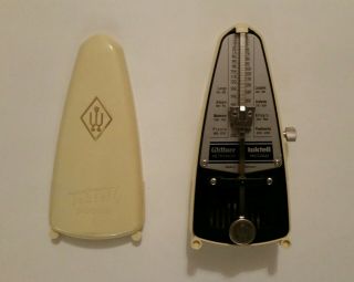 Vintage Wittner Taktell Piccolo Wind Up Metronome In Tan Brown Made In Germany