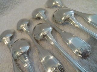 Vintage French Silver - Plated 7 Coffee Spoons Christofle Vendome Shells L6