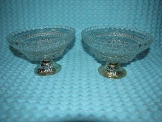 Vtg Pair Ornate Soap Dish Trinket/jewelry Candies Nuts Cut Glass Bowls