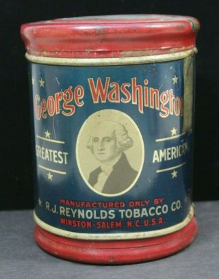Vintage Empty Tobacco Tin George Washington Canister