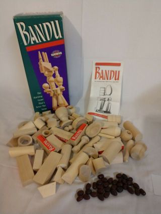 Bandu Stacking Game - 100 Complete - 1991 Milton Bradley Vintage - Box