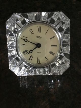 Vintage Mikasa Crystal Cut Glass Quartz Table Clock.  Made In Austria