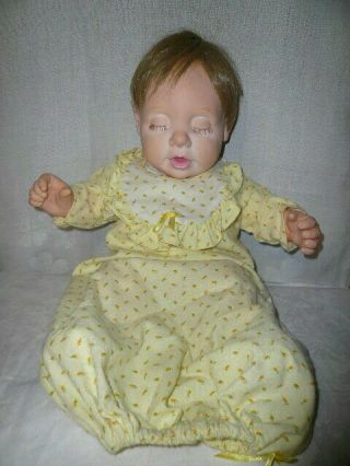 Vintage 1984 Real Baby Doll By J.  Turner Hasbro Ind.  Closed Eyes 20” Vg